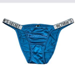 Victorias Secret Bombshell Shine Rhinestones Strap String Bikini panty Teal
